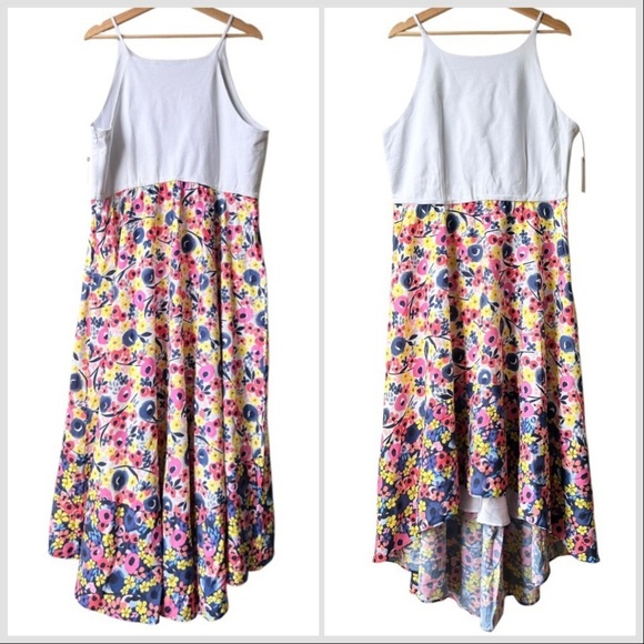 NWT Anthropologie HUTCH White Pink Bethanie Floral High Low Dress Sz XL - Picture 4 of 16